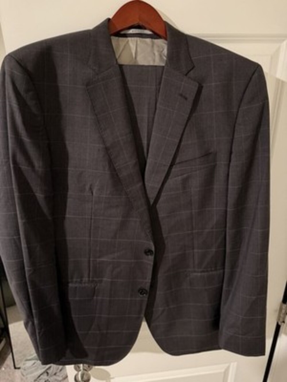 Harry Rosen Baumler Men's Suit 2 Piece Gray Lanificio Metalizzato